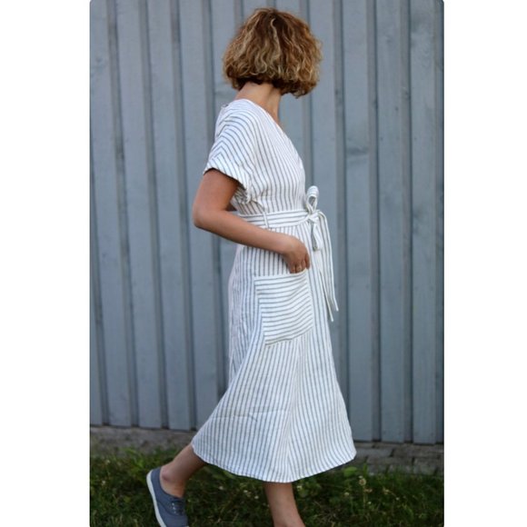 OffOn Clothing Linen Tie Belt Dress M - Picture 5 of 9
